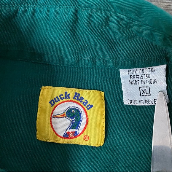 Vintage Duckhead Button Down Shirt Long Sleeve XL Red White Blue Striped 90s Y2K - Picture 4 of 4